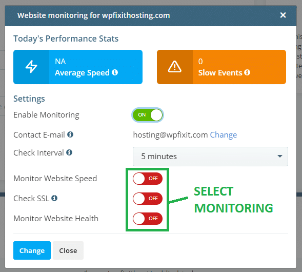 WordPress Hosting Website Monitoring