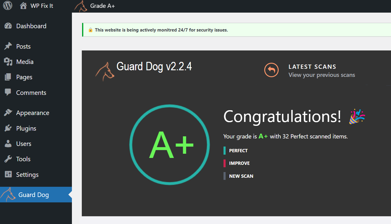 guard dog dashboard baner